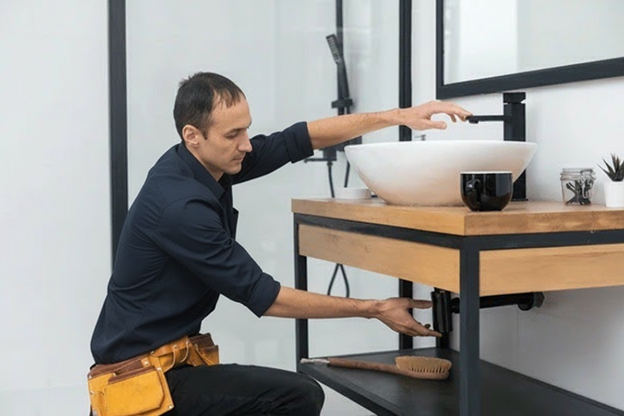 Plumber in a bathroom-1