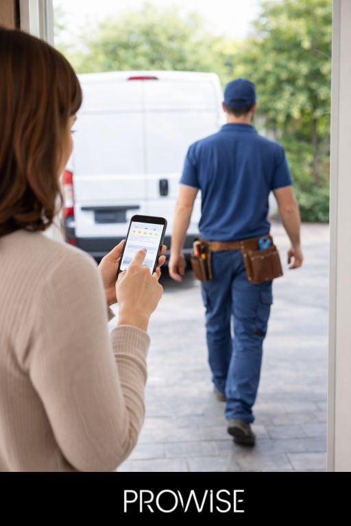 Plumber asking for testimonial